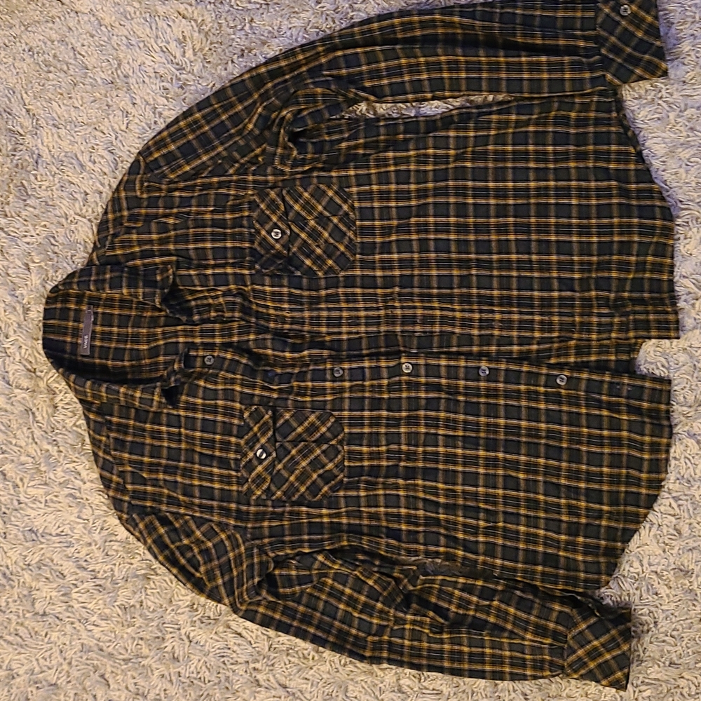 VINCE plaid button up shirt size Large